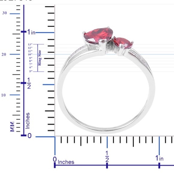 ♥️Pretty Red Double Heart Ring♥️ - Picture 5 of 6